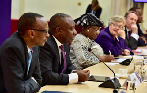 President Cyril Ramaphosa attends the Commonwealth Business Forum African Leaders' Roundtable held at Guildhall, London, UK.