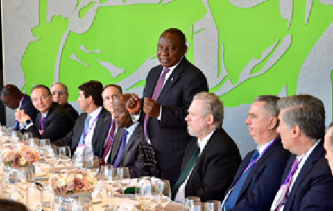 President Ramaphosa on a working lunch with Senior International Investors and Business Leaders held at Bloomberg Studio in London.