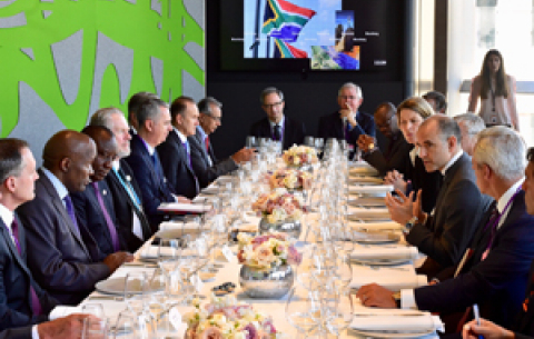 President Ramaphosa on a working lunch with Senior International Investors and Business Leaders held at Bloomberg Studio in London.