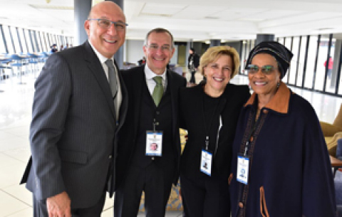 Thousands of people at the official Memorial Service of the late Mama Winnie at Orlando Stadium in Soweto. 