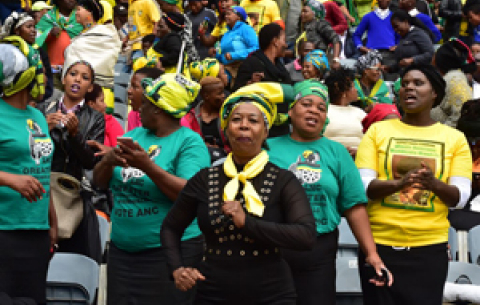 Thousands of people at the official Memorial Service of the late Mama Winnie at Orlando Stadium in Soweto. 