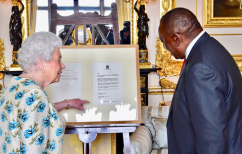 President Cyril Ramaphosa paying a courtesy call on Her Majesty the Queen at the Windsor Castle. 
