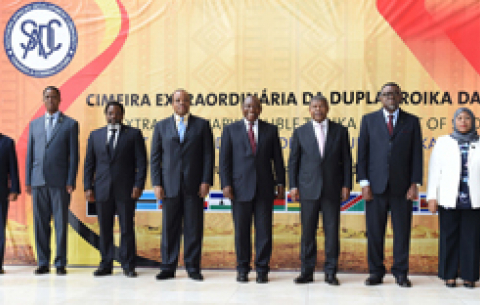 President Cyril Ramaphosa during the Extra Ordinary Summit held in Luanda, Angola.