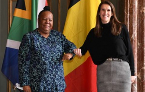 Minister Pandor meets Sophie Wilmers, Deputy Prime Minister and Minister of Foreign Affairs of the Kingdom of Belgium on the margins of the AU-EU Summit,