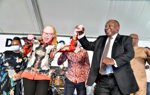 President Ramaphosa at the national celebrations of Freedom Day at Kees Taljaard Stadium in Middelburg, Mpumalanga.