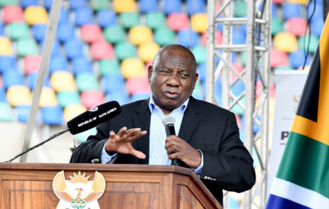 President Ramaphosa addresses the Mangaung Presidential Imbizo.