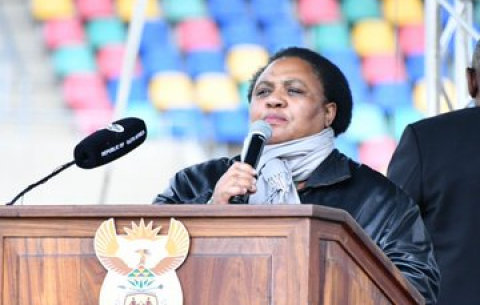Agriculture, Land Reform and Rural Development Minister, Thoko Didiza, at the Mangaung Presidential Imbizo.