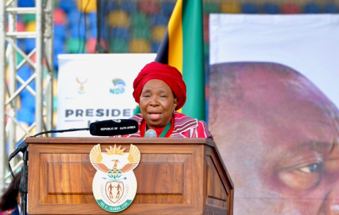 Cogta Minister Nkosazana Dlamini-Zuma at the Mangaung Presidential Imbizo.