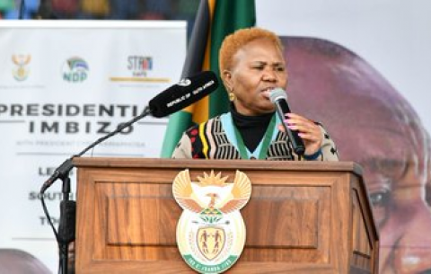 Social Development Minister Lindiwe Zulu at the Mangaung Presidential Imbizo.
