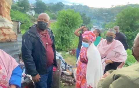 Cogta Minister Nkosazana Dlamini-Zuma in flood-stricken Ntuzuma.