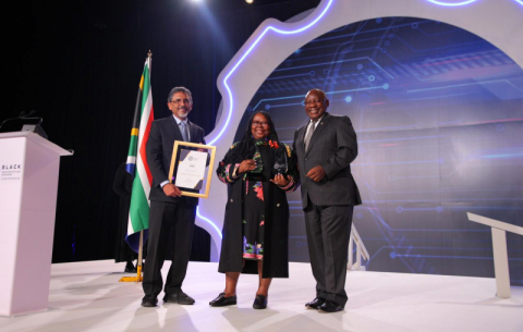 President Ramaphosa and Minister Patel at the Black Industrialists and Exporters' Awards.