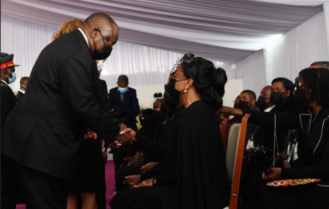 President Cyril Ramaphosa paying last respects on behalf of South Africa to the Angolan Former President His Excellency José Eduardo dos Santos during the late statesman’s Funeral Service at the Dr. António Agostinho Neto Memorial in Luanda, Angola.