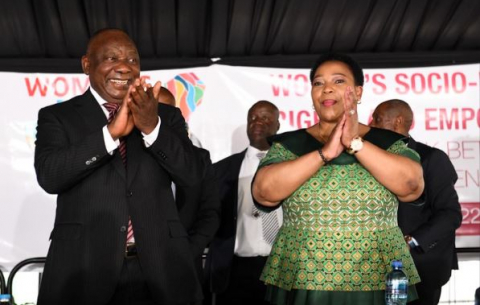 President Ramaphosa and Premier-Elect Nomusa Dube-Ncube at the 2022 Women's Day celebration in KZN.