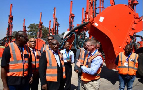 President Cyril Ramaphosa attends launch of Sandvik manufacturing facility in Kempton Park.