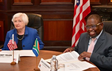 Minister Enoch Godongwana meets with U.S. Secretary of Treasury Janet Yellen