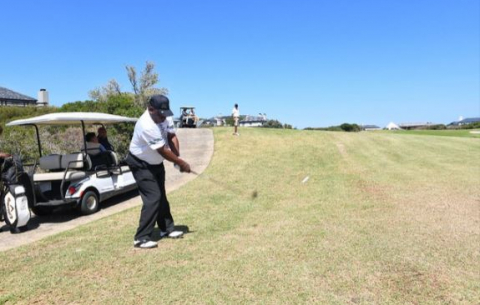 President Ramaphosa plays at the Presidential Golf Challenge to raise funds for charity.