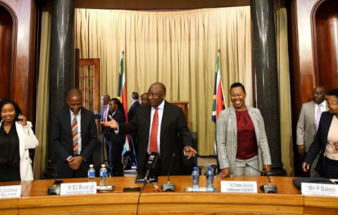 President Cyril Ramaphosa hosts winners of Presidential Small Medium and Micro Enterprise (SMME) and Cooperatives Awards at the Union Buildings in Pretoria. 