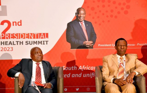 Health Minister Dr Joe Phaahla and his deputy Dr Sibongiseni Dhlomo at the 2nd Presidential Health Summit.