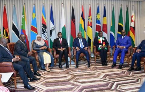 President Cyril Ramaphosa participates in the Extraordinary Summit of the SADC Heads of State and Government in Luanda, Angola.