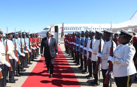 President Ramaphosa on a working visit to Windhoek, Namibia, on Saturday, 10 February 2024.
