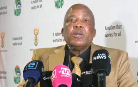 Health Minister Dr Aaron Motsoaledi briefs media on the sanitary pads study.