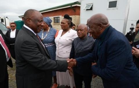 President Ramaphosa at the launch of the Truth and Reconciliation Commission (TRC) Housing Assistance Reparations programme in Ndwedwe, KwaZulu-Natal.