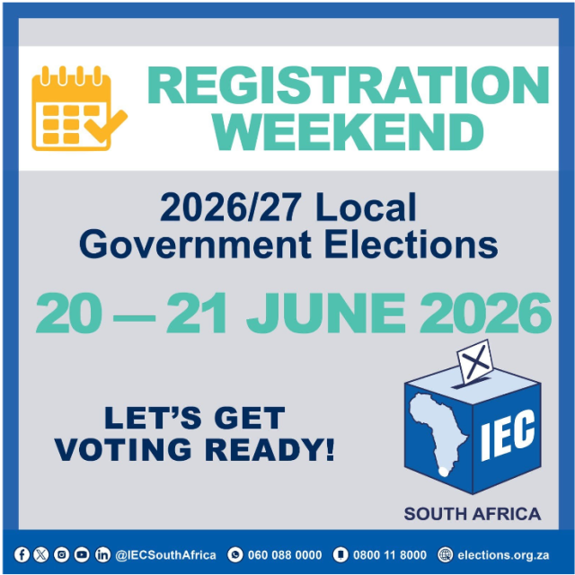 Voter registration poster for the 2026 Local Government Elections.