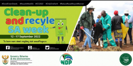 Minister of forestry, fisheries, and the environment, urges South Africans to join the national Clean-Up and Recycle Week
