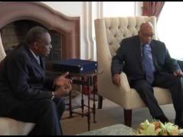 President Jacob Zuma receives courtesy call from CAF President Issa Hayatou 