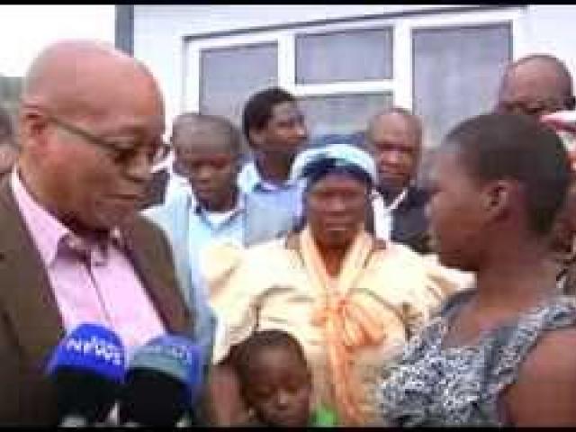 President Jacob Zuma hands over houses built by Sizakele MaKhuma