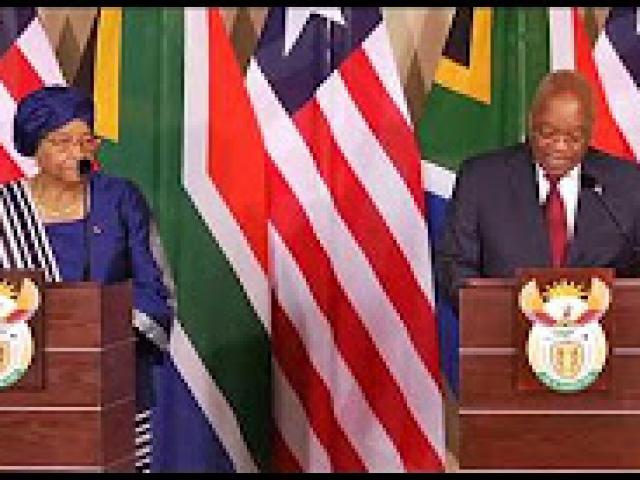 Liberian President Ellen Johnson Sirleaf visits South Africa