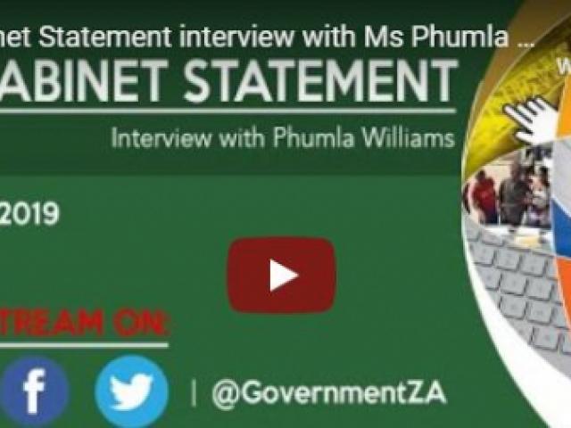 Post Cabinet Statement interview with Acting DG Phumla Williams
