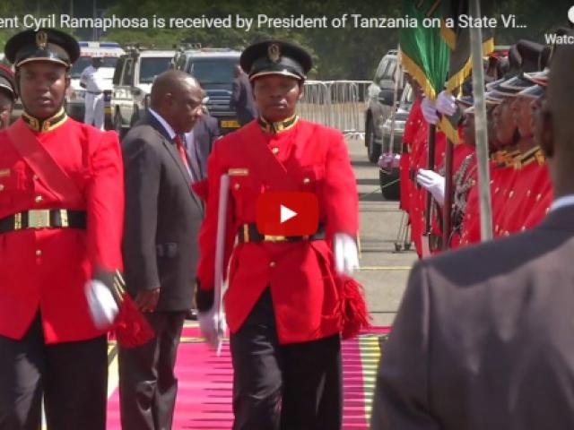 President Cyril Ramaphosa is received by President of Tanzania on a State Visit in Tanzania