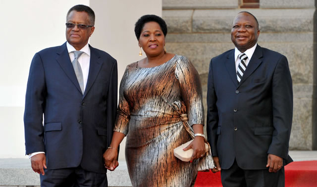National Assembly Speaker Max Sisulu, Bongi Zuma and NCOP chairman Mninwa Mahlangu. Source: GCIS