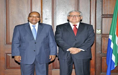 President Jacob Zuma receive Letters of Credence from Ambassador of Chile, Mr Jose Gabriel Zepeda Source: DIRCO