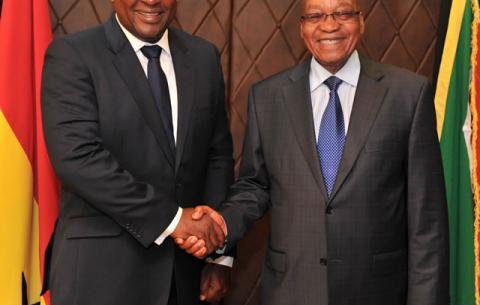 President Zuma and President John Dramani Mahama hold official talks. Source: GCIS