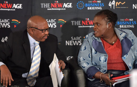 Communications Minister Faith Muthambi addresses The New Age (TNA) Breakfast Meeting on Digital Migration Rollout at Hilton Hotel in Sandton.