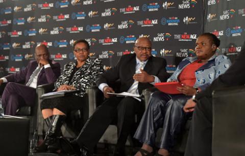 Communications Minister Faith Muthambi addresses The New Age (TNA) Breakfast Meeting on Digital Migration Rollout at Hilton Hotel in Sandton.