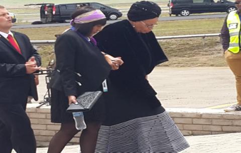Mandela's wife, Graca Machel, arrives at Mthatha Airport ahead of the arrival of Madiba's body. Source: SAnews