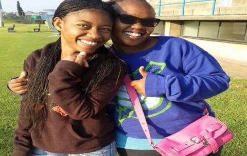 Sisters Neileng and Senate Leeuw happy to cast their vote at the Wits Parktown Campus voting station. SAnews