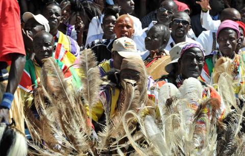 Thousands of supporters during the inauguration ceremony of Kenya's fourth President Uhuru Kenyatta at the Kasarani sports complex in Nairobi. Source: GCIS