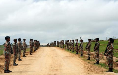 Members of the South African National Defence Force (SANDF) preparing for the funeral of former President Nelson Mandela in Qunu. Source: GCIS
