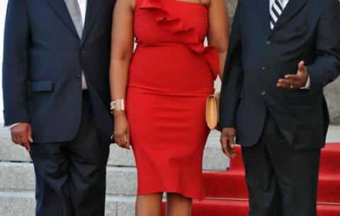National Assembly Speaker Max Sisulu, Thobeka Zuma and NCOP chairman Mninwa Mahlangu. Source: GCIS