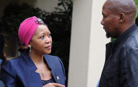 Mrs Tobeka Zuma with Chief Zwelivelile Mandla Mandela. Source: GCIS