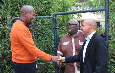 Mandla Mandela receives media personalities at the Mandela house in Houghton. Source: GCIS