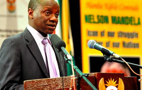 Minister Collins Chabane briefing the media on developments of the State Funeral of the late former President Nelson Mandela at SABC studios in Auckland Park. Source: GCIS