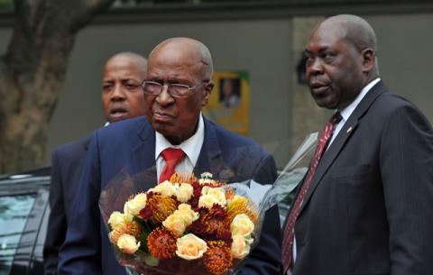 Struggle stalwart Andrew Mlangeni at FNB Stadium ahead of Madiba memorial. Source: GCIS