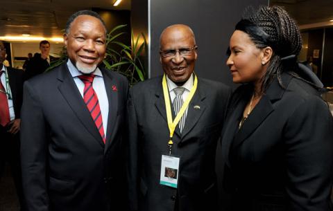 Deputy President Kgalema Motlanthe, struggle stalwart Andrew Mlangeni and Gugu Mkhize. Source: GCIS