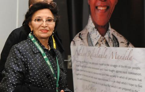 Struggle veteran Sophia de Bruyn at Madiba memorial, FNB Stadium. Source: GCIS
