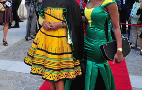 Small Business Development Minister Lindiwe Zulu arrives for SONA 2018 in Parliament.